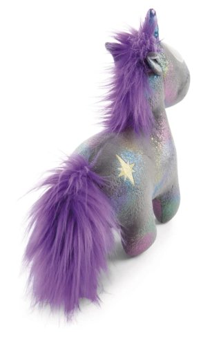 Unicornio Nici gris con purpurina 32cm