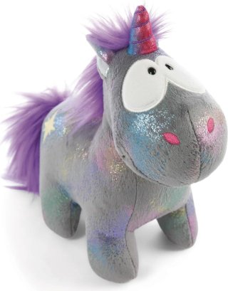 Unicornio Nici gris con purpurina 32cm