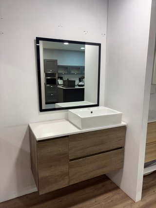 Mueble de baño suspendido madera