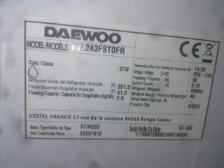 Frigorífico Daewoo plateado