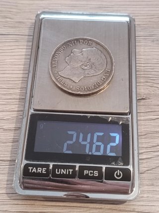Moneda de plata Alfonso XII 1885