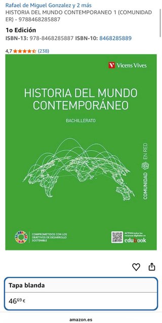 LIBRO HISTORIA DEL MUNDO CONTEMPORÁNEO 1° BACH VIC