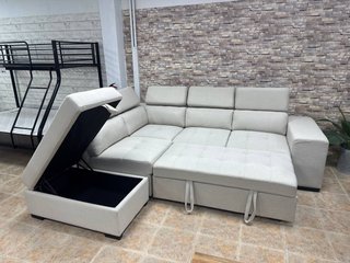 Sofá Cama Modular Beige con Arcón y Puffs ¡NUEVO!