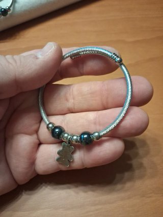 Pulsera de acero con osito