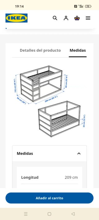 Litera de madera con barrera