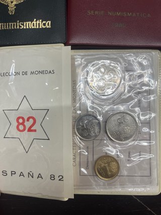 Conjunto 4 Carteras Monedas España 70s 80s 90s