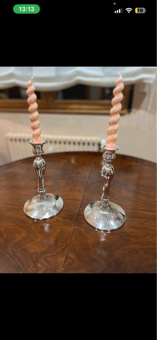 Candelabros de alpaca baño de plata