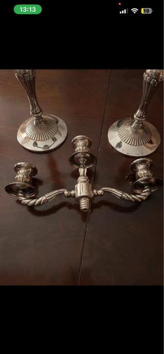 Candelabros de alpaca baño de plata