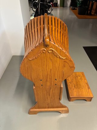 Soporte para montura caballo de madera.