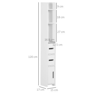 Colonna Bagno con Mensole e Armadietti, Mobile Alt