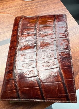 Cartera Piel Cocodrilo Marrón