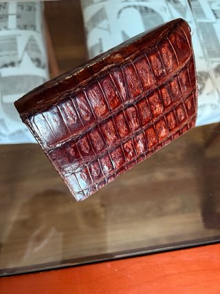Cartera Piel Cocodrilo Marrón