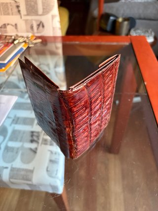 Cartera Piel Cocodrilo Marrón