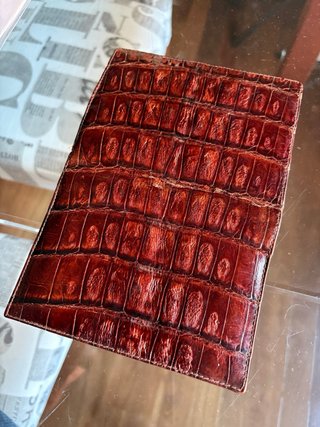 Cartera Piel Cocodrilo Marrón