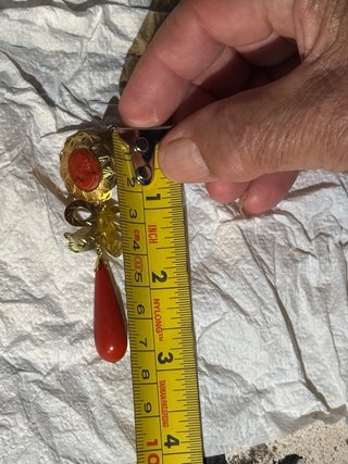 Pendientes Oro con Corales   Corales grandes