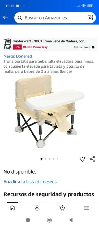 Trona portátil para bebé