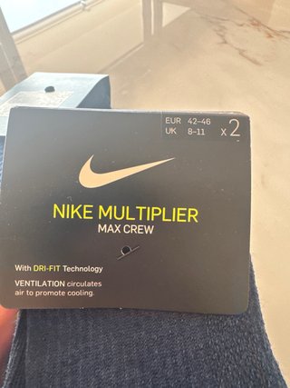 2 Paquetes Nike Multiplier Max Crew Talla 43