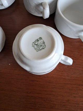 Set 5 Tazas Vintage Porcelana Blancas