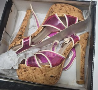 Zapatos de tacón con plataforma y esparto