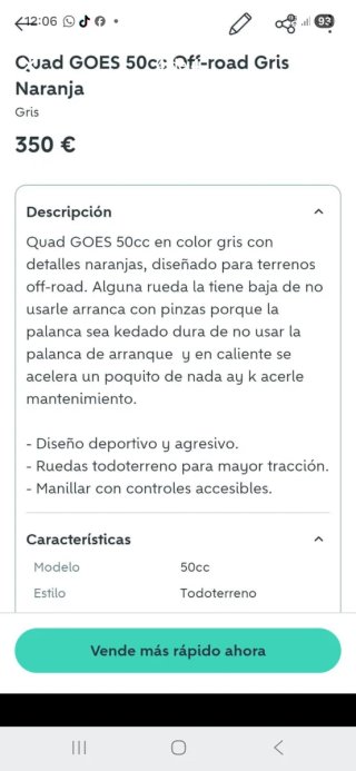 Quad gris todoterreno onda