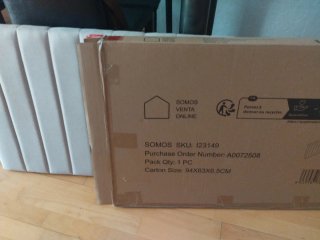 Cabezal de cama beige 90x60x7cm