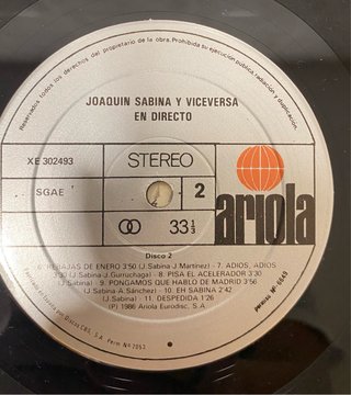 Disco vinilo Joaquín Sabina Y Viceversa Directo