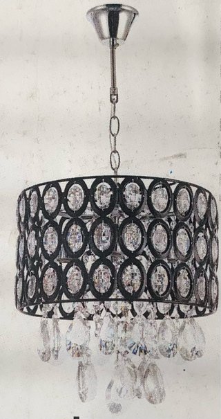 Lampadario Cristallo Nero Trasparente