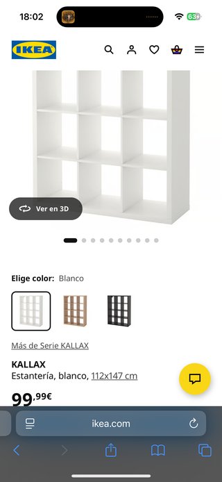 Estantería IKEA Blanca 112x147 cm