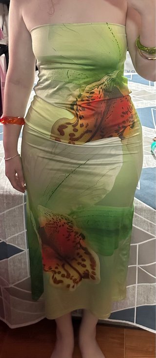 Vestido largo estampado floral