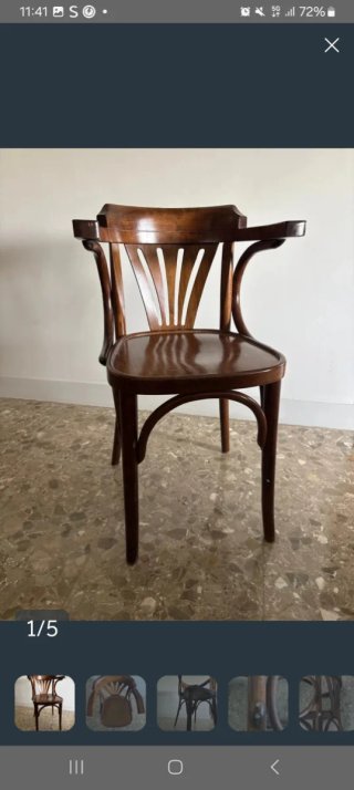 Poltrona in legno stile retrò, nessuna spedizione