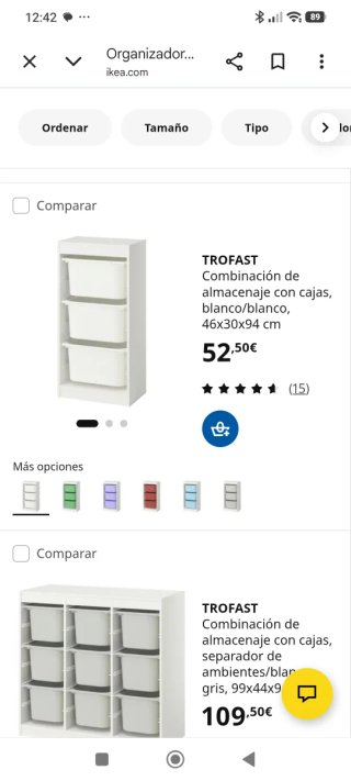 Cubos de almacenaje rosa y blanco