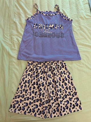 Pijama corto estampado leopardo