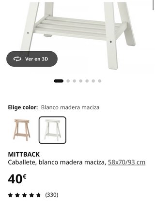 Caballete de madera blanco
