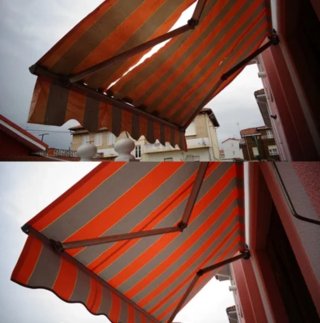 Toldo verde de tela