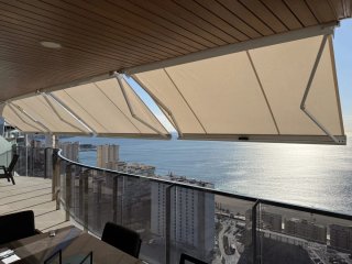 Toldo verde de tela