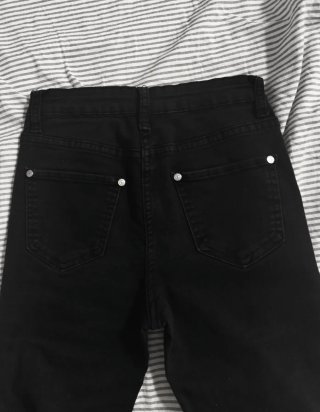 Jeans acampanados negros niña talla 16