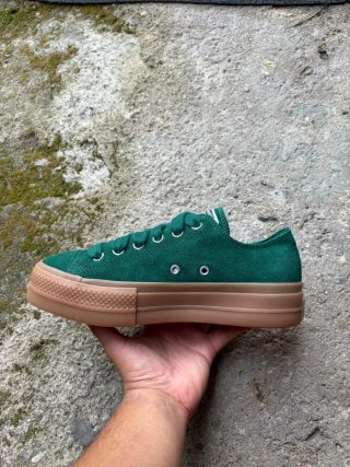 Converse Ctas Lift Scarpa Verde Gomma Marrone