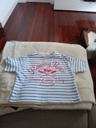 Camiseta marinera Zara rayas azules