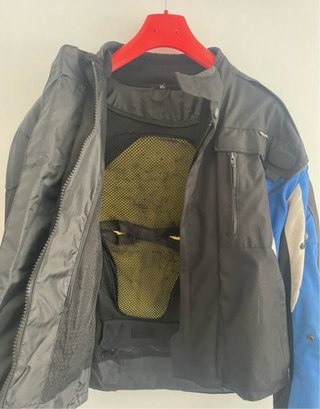 Chaqueta Moto Cordura Negra y Azul
