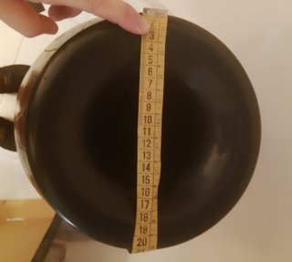 Jarrón grande de cerámica negro y marrón