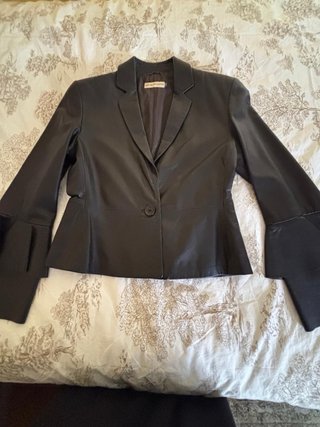 Cazadora Emporio Armani Cuero Mujer Negra