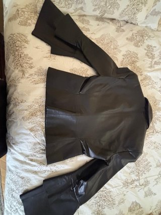 Cazadora Emporio Armani Cuero Mujer Negra