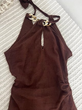 Abito Zara marrone taglia S lino