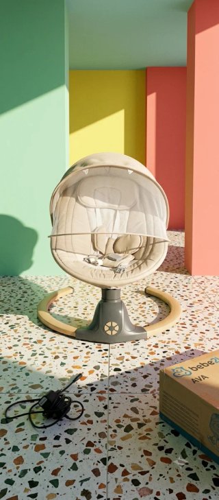 Hamaca eléctrica para bebé color beige