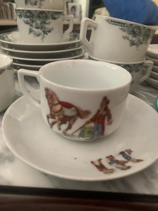 Juego Tazas Porcelana Antiguas