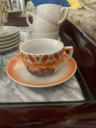 Juego Tazas Porcelana Antiguas