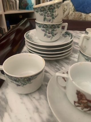 Juego Tazas Porcelana Antiguas