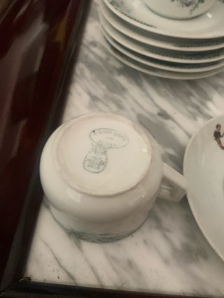 Juego Tazas Porcelana Antiguas