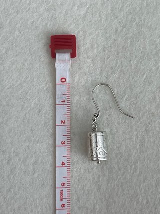 Pendientes plata cilindros grabados