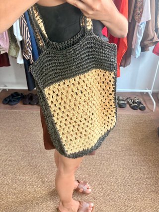 Bolso tote de rafia